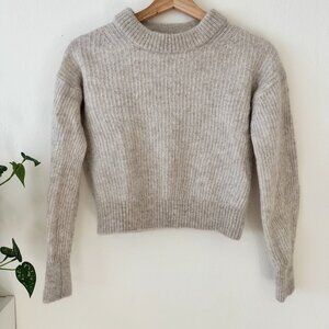 Everlane Alpaca Crew Sweater – XXS – Heathered Oatmeal
